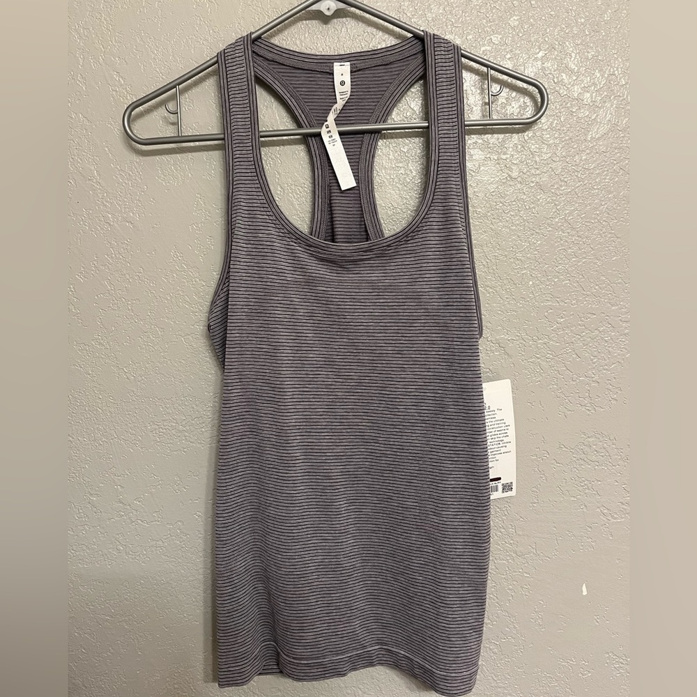Grey and Black Stripped Lululemon Tank